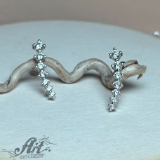 Сребърни дамски обеци с циркони E-2008